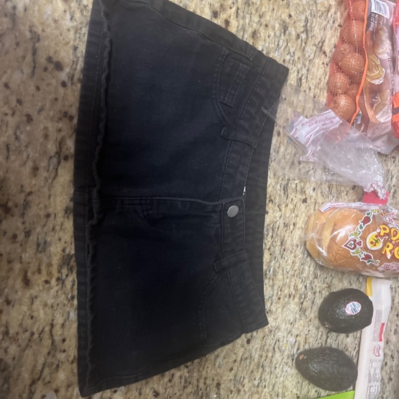 black mini denim skirt - Picture 2 of 2